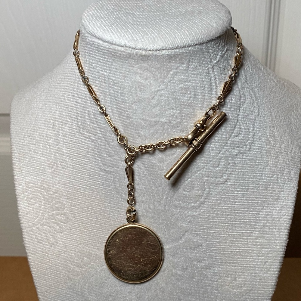 Antique Gold-Filled Watch Necklace with Locket | R.F.S. & Co. | c. 1900